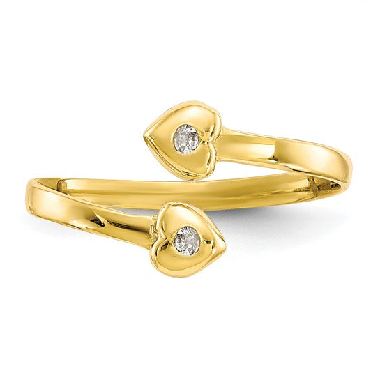 10kt Yellow Gold CZ Toe Ring