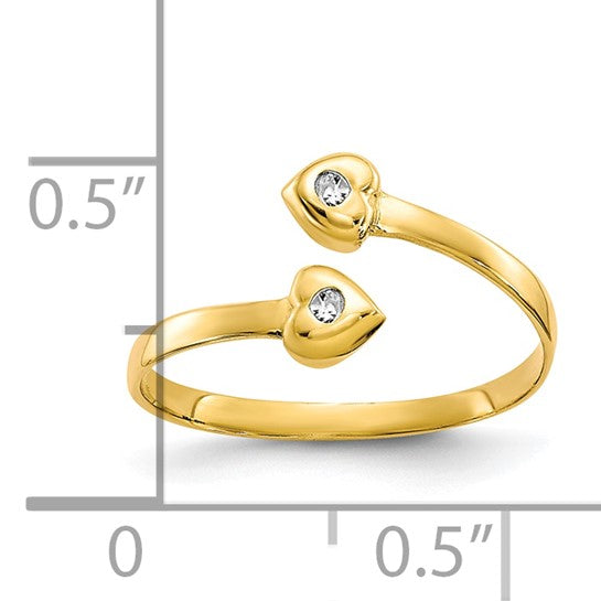 10kt Yellow Gold CZ Toe Ring