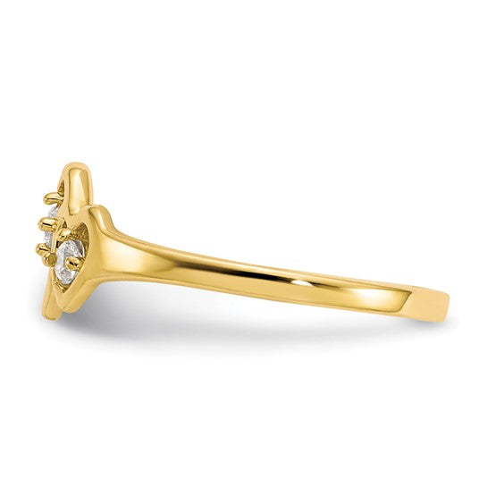 10kt Yellow Gold Double Heart CZ Ring