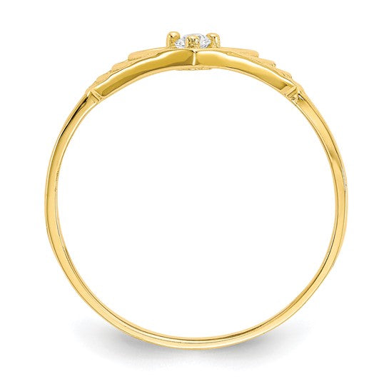 10kt Yellow Gold CZ Heart Ring