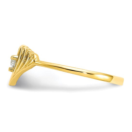 10kt Yellow Gold CZ Heart Ring
