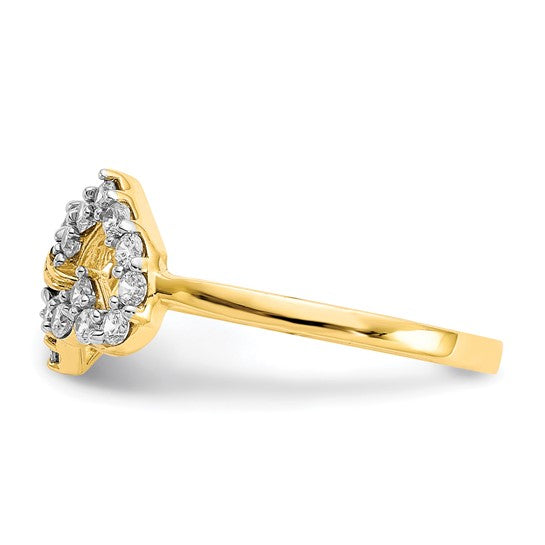 10kt Yellow Gold Double Heart CZ Ring