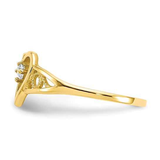 10kt Yellow Gold Heart CZ Ring10k Heart CZ Ring