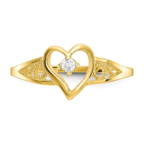 10kt Yellow Gold Heart CZ Ring10k Heart CZ Ring