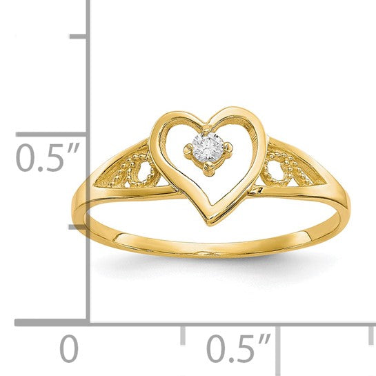 10kt Yellow Gold Heart CZ Ring10k Heart CZ Ring