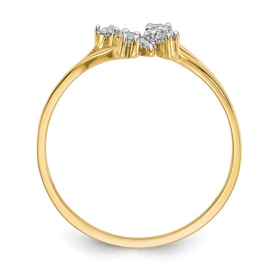 10kt Yellow Gold w/Rhodium CZ Butterfly Ring