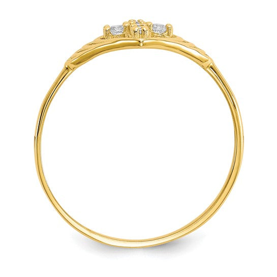 10kt Yellow Gold CZ Cross Ring