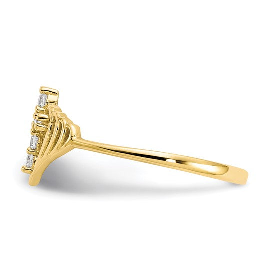 10kt Yellow Gold CZ Cross Ring