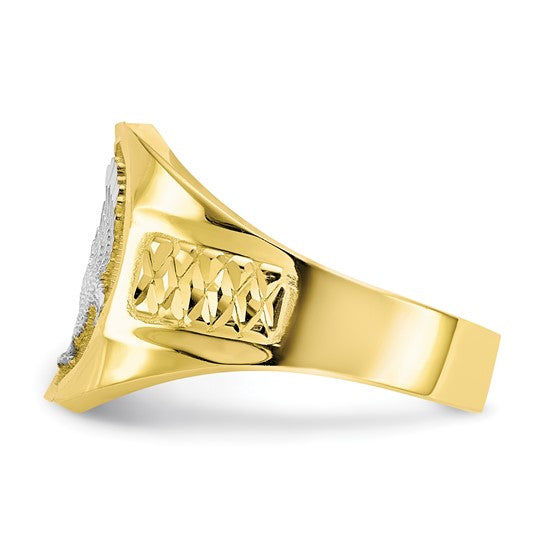 10kt Yellow Gold & Rhodium Men's Eagle Ring