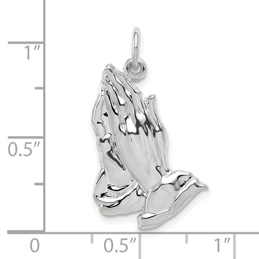 10kt White Gold Praying Hands Pendant