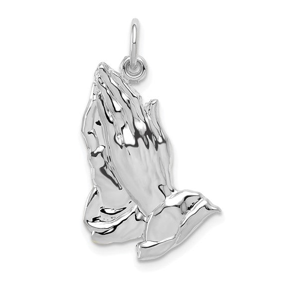 10kt White Gold Praying Hands Pendant
