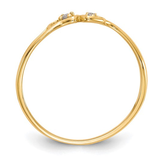 10kt Yellow Gold CZ Double Heart Ring