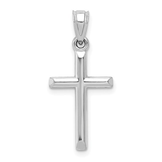10kt White Gold Hollow Cross Pendant