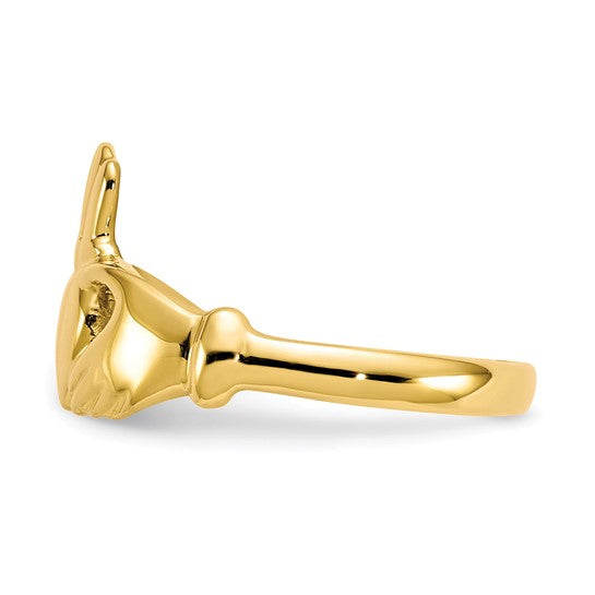 10kt Yellow Gold Polished Claddagh Ring