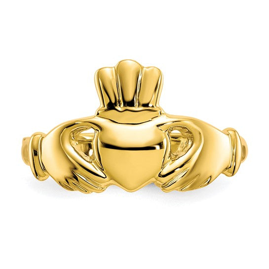 10kt Yellow Gold Polished Claddagh Ring