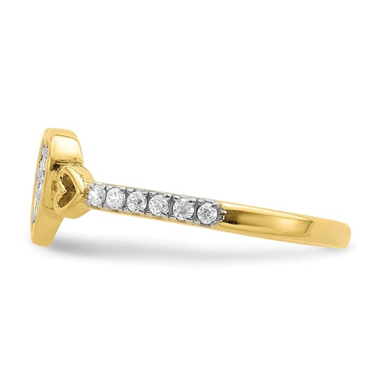 10kt Yellow Gold CZ Fancy Heart Ring