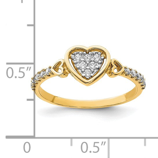 10kt Yellow Gold CZ Fancy Heart Ring