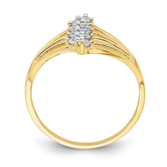 10KT Yellow Gold CZ 9-Stone Ring