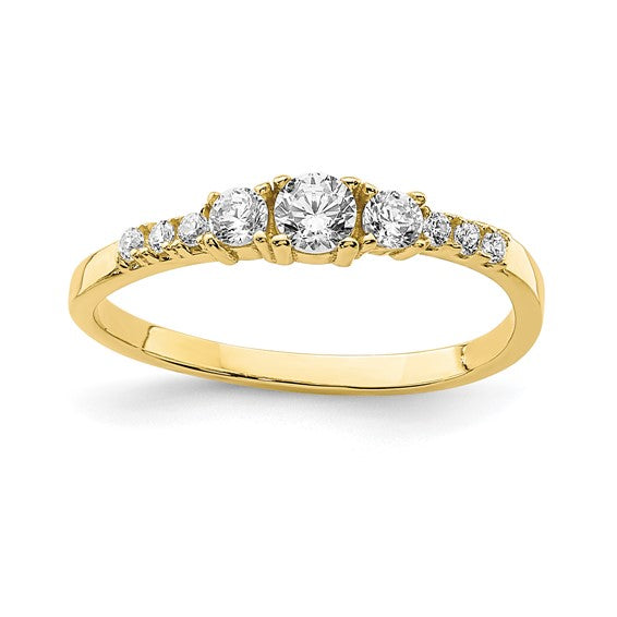 10KT Yellow Gold CZ Fancy Child's Ring