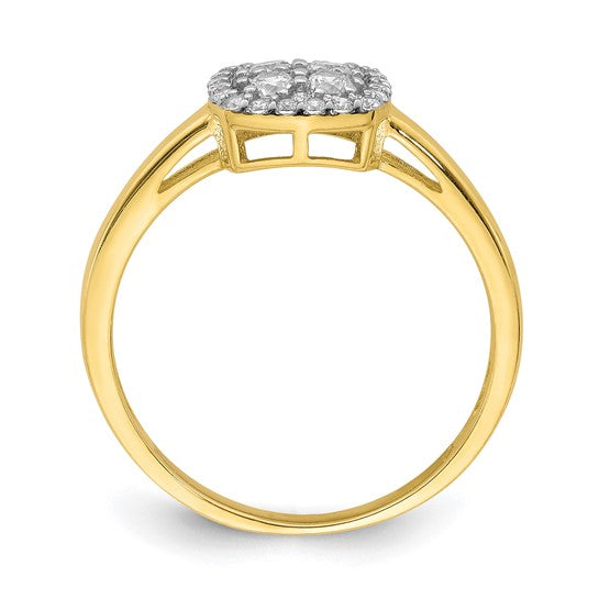 10KT Yellow Gold Square CZ Fancy Ring
