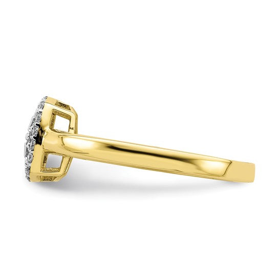 10KT Yellow Gold Square CZ Fancy Ring
