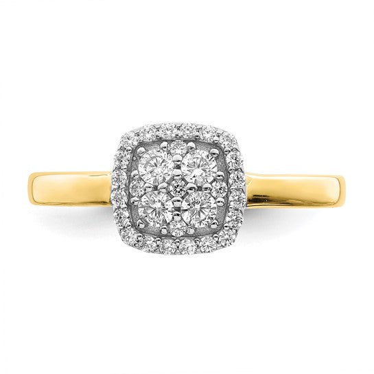 10KT Yellow Gold Square CZ Fancy Ring
