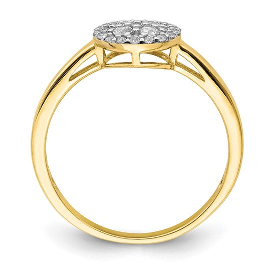 10KT Yellow Gold Circle CZ Fancy Ring