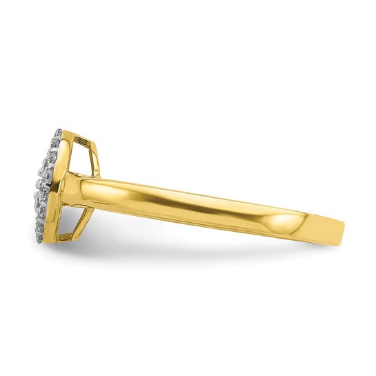 10KT Yellow Gold Circle CZ Fancy Ring