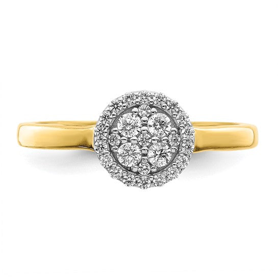 10KT Yellow Gold Circle CZ Fancy Ring