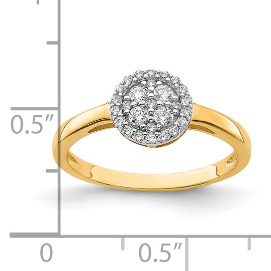 10KT Yellow Gold Circle CZ Fancy Ring