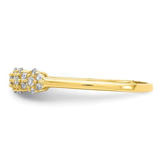 10KT Yellow Gold CZ Stackable Ring
