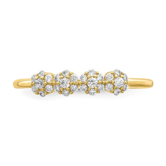 10KT Yellow Gold CZ Stackable Ring