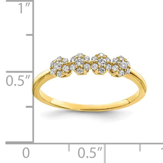 10KT Yellow Gold CZ Stackable Ring