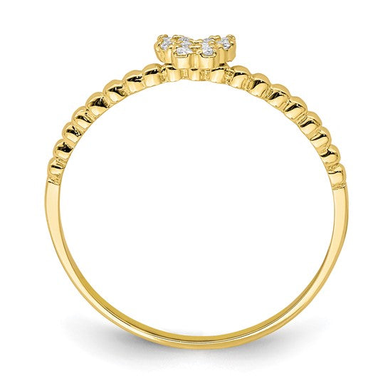 10KT Yellow Gold Butterfly CZ Ring