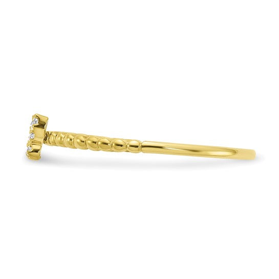 10KT Yellow Gold Butterfly CZ Ring