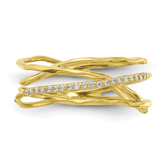 10KT Yellow Gold CZ Ring
