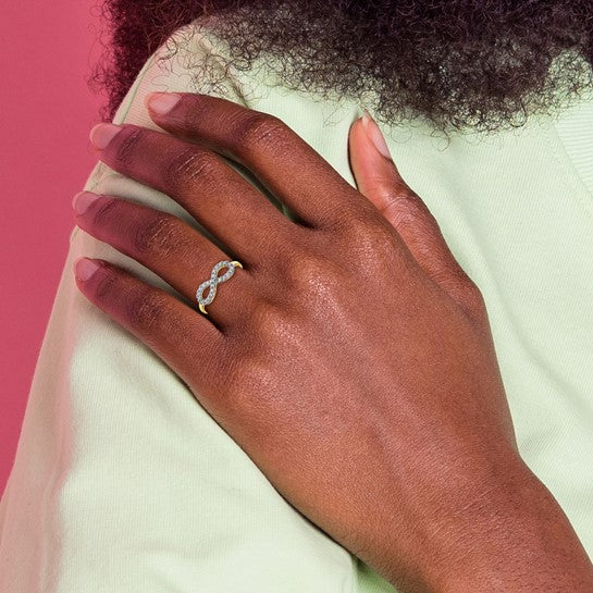 10KT Yellow Gold CZ Infinity Ring