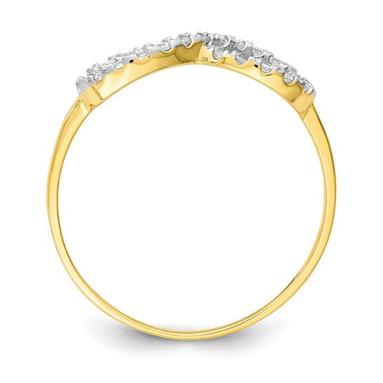 10KT Yellow Gold CZ Infinity Ring