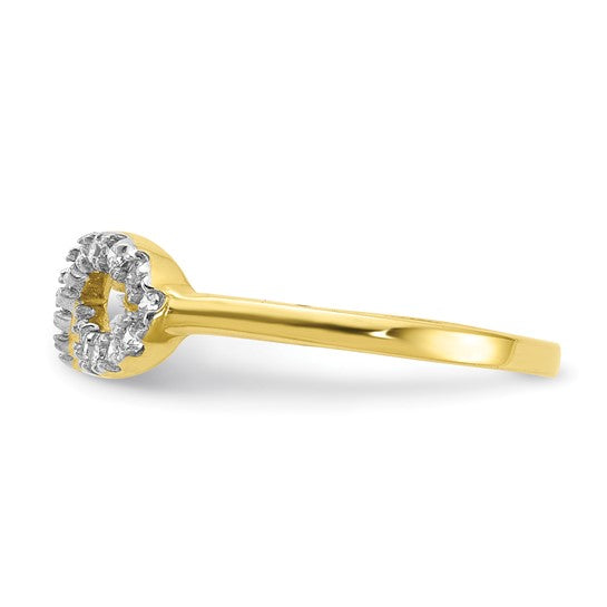 10KT Yellow Gold CZ Infinity Ring