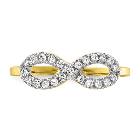 10KT Yellow Gold CZ Infinity Ring