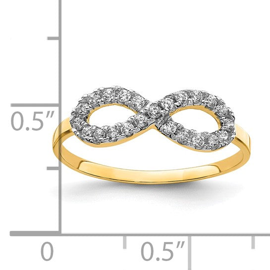 10KT Yellow Gold CZ Infinity Ring