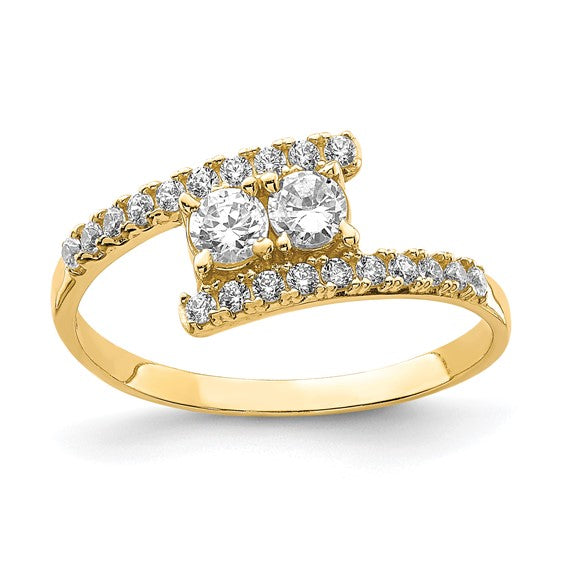 10KT Yellow Gold CZ Fancy Ring