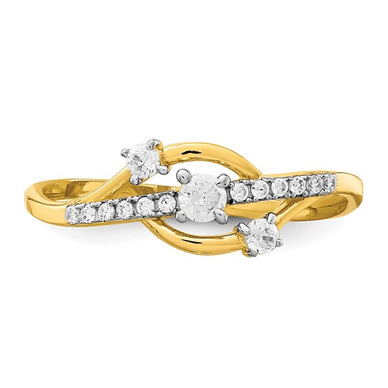 10KT Yellow Gold CZ Fancy Ring