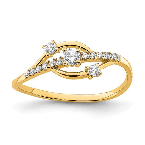 10KT Yellow Gold CZ Fancy Ring