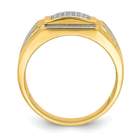10KT Yellow Gold Men's CZ Signet Ring