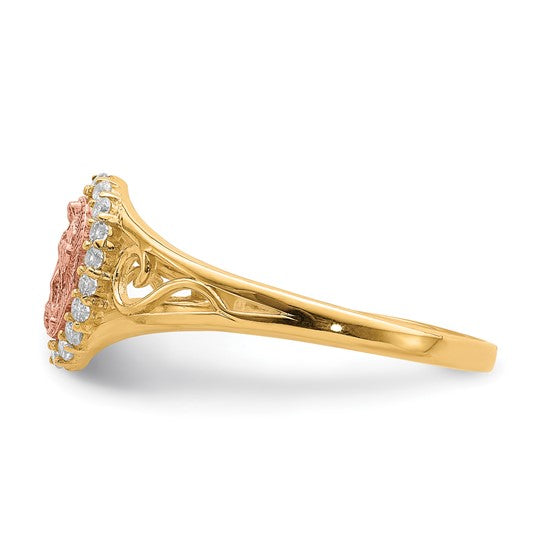 10KT Two-Tone CZ Guadalupe Ring