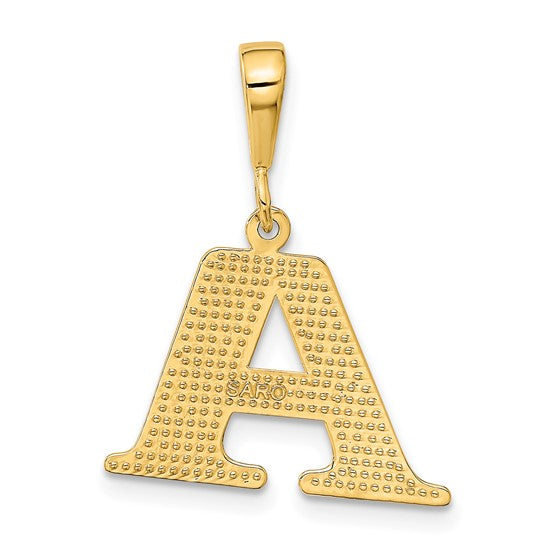 10kt Yellow Gold Initial A Pendant