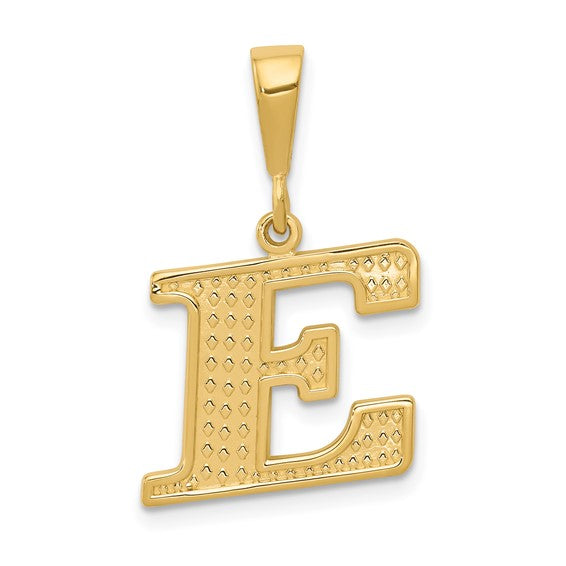 10kt Yellow Gold Initial E Pendant