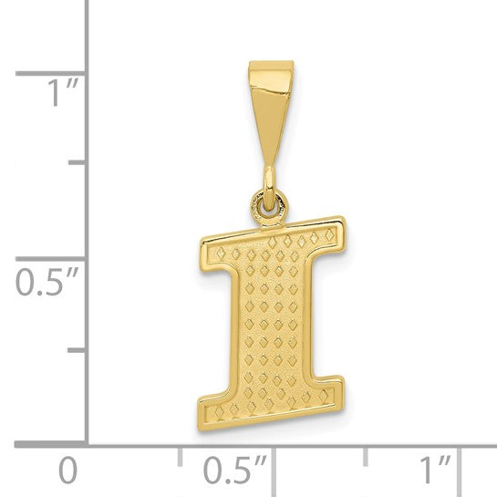 10KT Yellow Gold Initial I Pendant