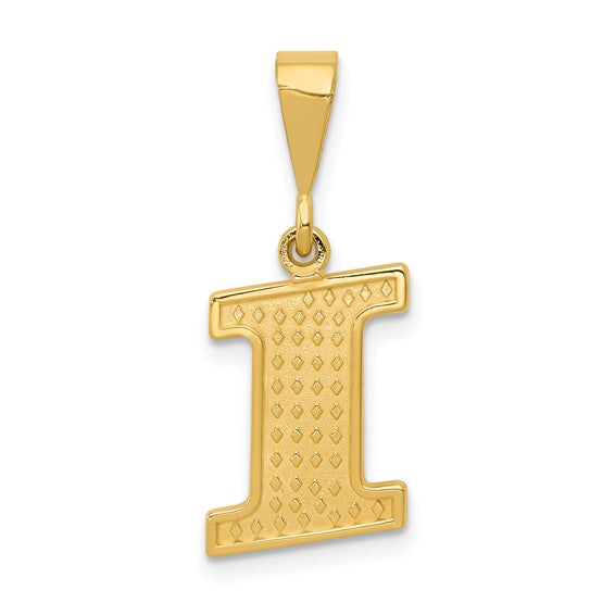 10KT Yellow Gold Initial I Pendant